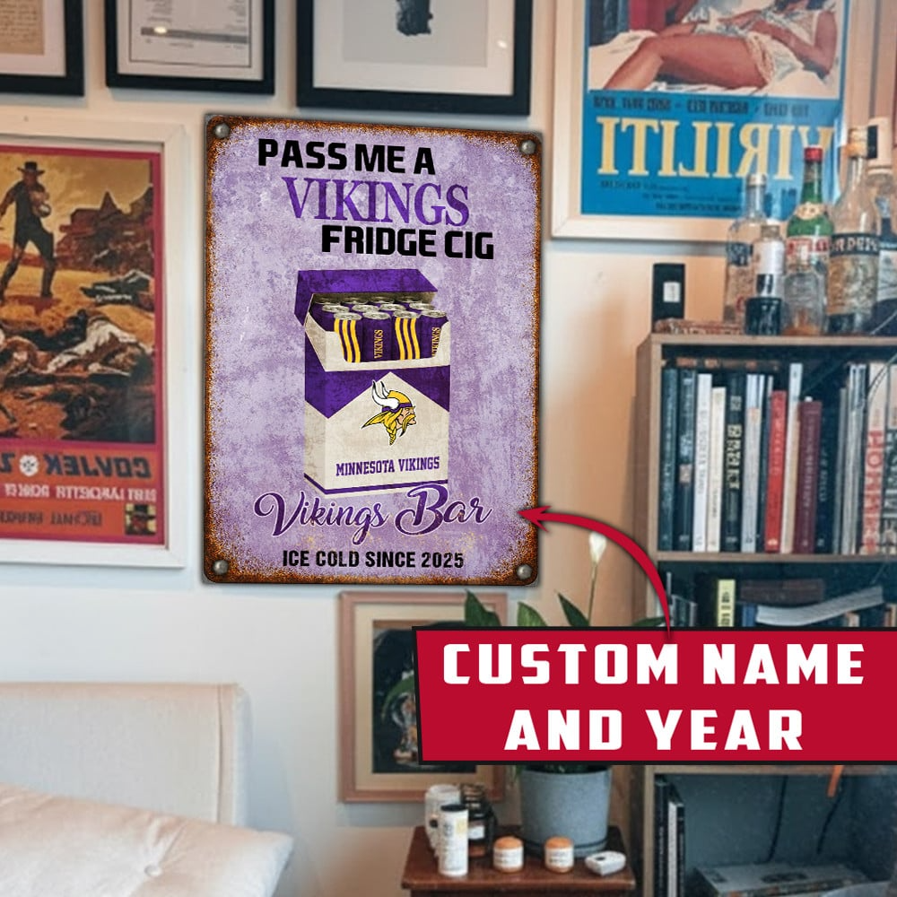 Personalized MV x NFL Vintage Fridge Cig Metal Sign DDT NTL