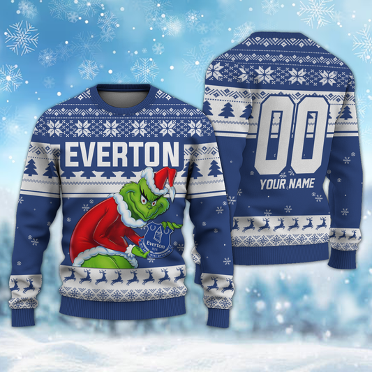 Personalized Name & Number EVE - Grinch Christmas Ugly Sweater DDT NTL