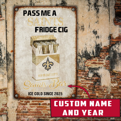 Personalized NOS x NFL Vintage Fridge Cig Metal Sign DDT NTL