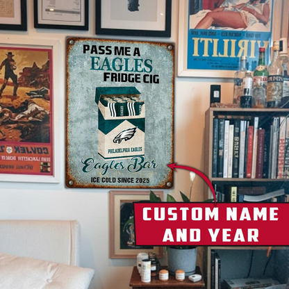 Personalized PE x NFL Vintage Fridge Cig Metal Sign DDT NTL