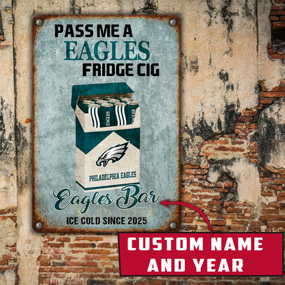 Personalized PE x NFL Vintage Fridge Cig Metal Sign DDT NTL