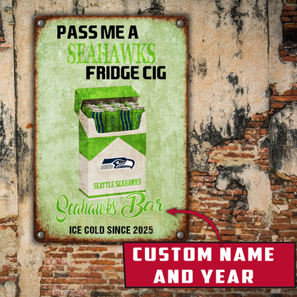 Personalized SS x NFL Vintage Fridge Cig Metal Sign DDT NTL