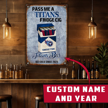 Personalized TT x NFL Vintage Fridge Cig Metal Sign DDT NTL