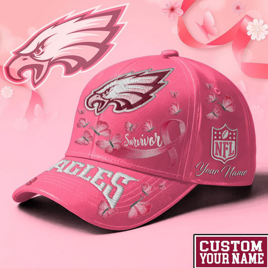 PREMIUM NFL X PHI EXCLUSIVE  BREAST CANCER SURVIOR CAP NDT NHM 090726