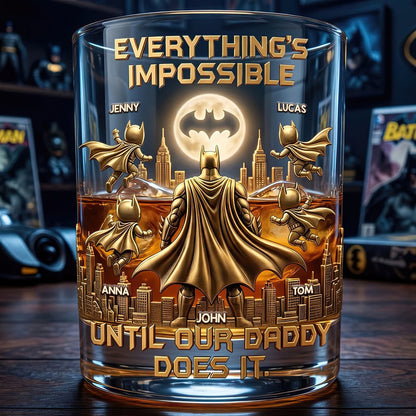 BAT Strong Dad Round Glass - Personalized Gifts For Dads 2805 NAK TTT