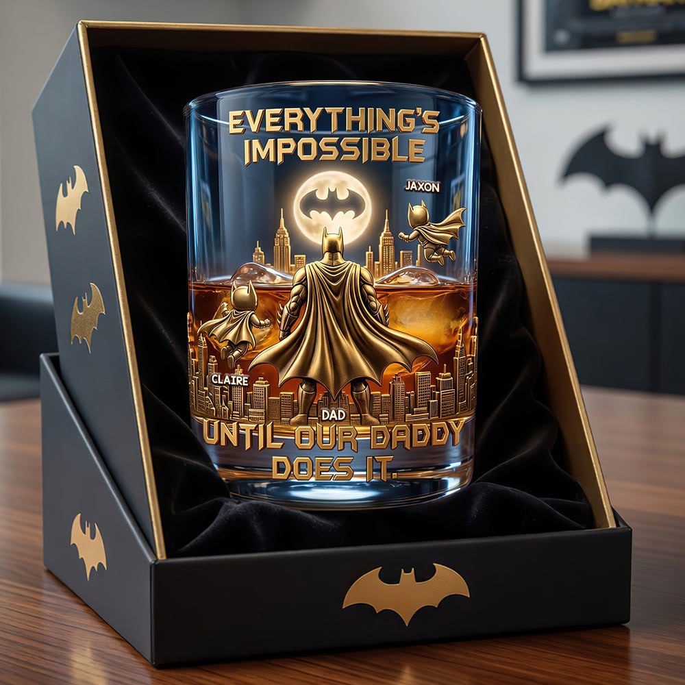 BAT Strong Dad Round Glass - Personalized Gifts For Dads 2805 NAK TTT