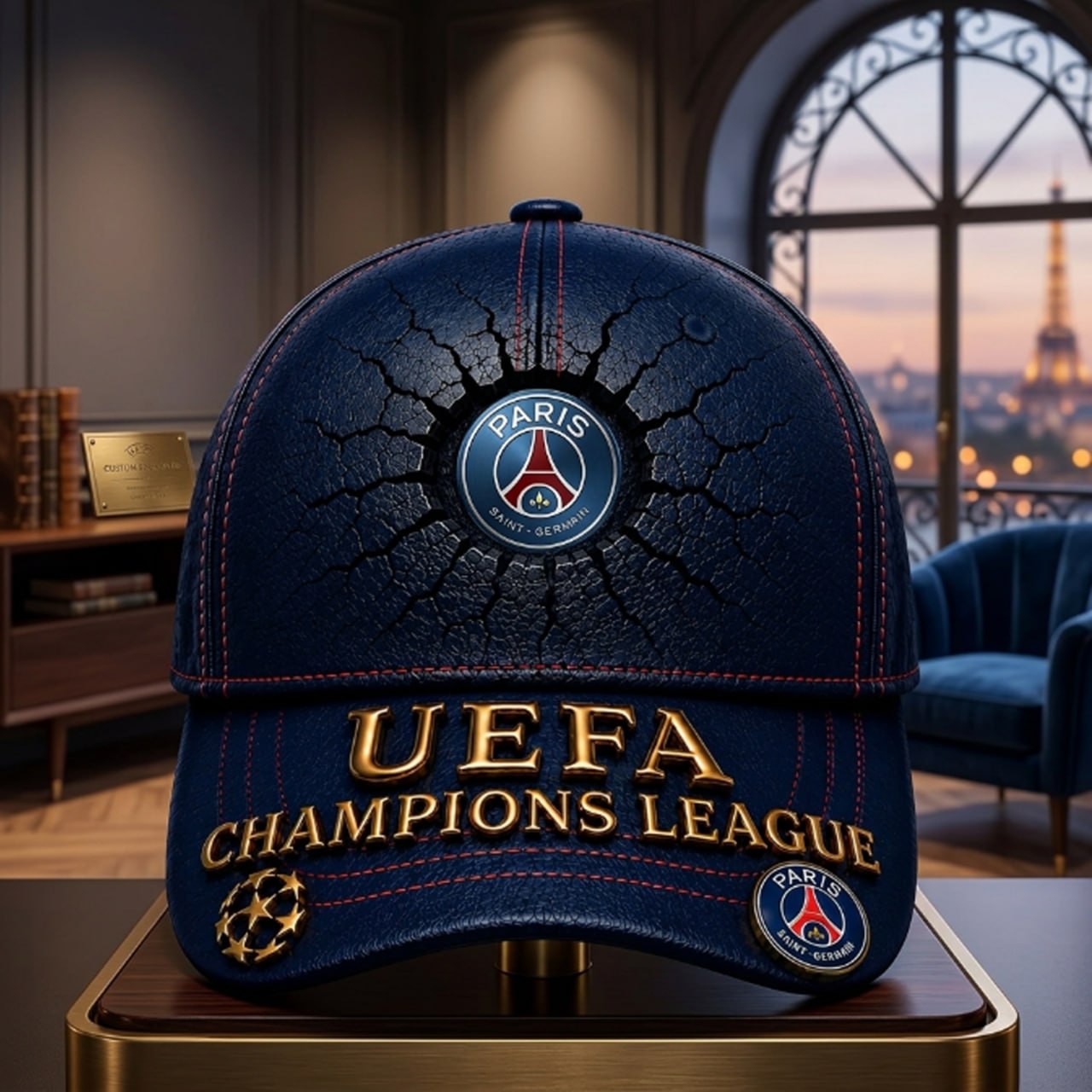 Le chapeau commémorant la victoire du Paris Saint-Germain en championnat 0106 NAK NHT