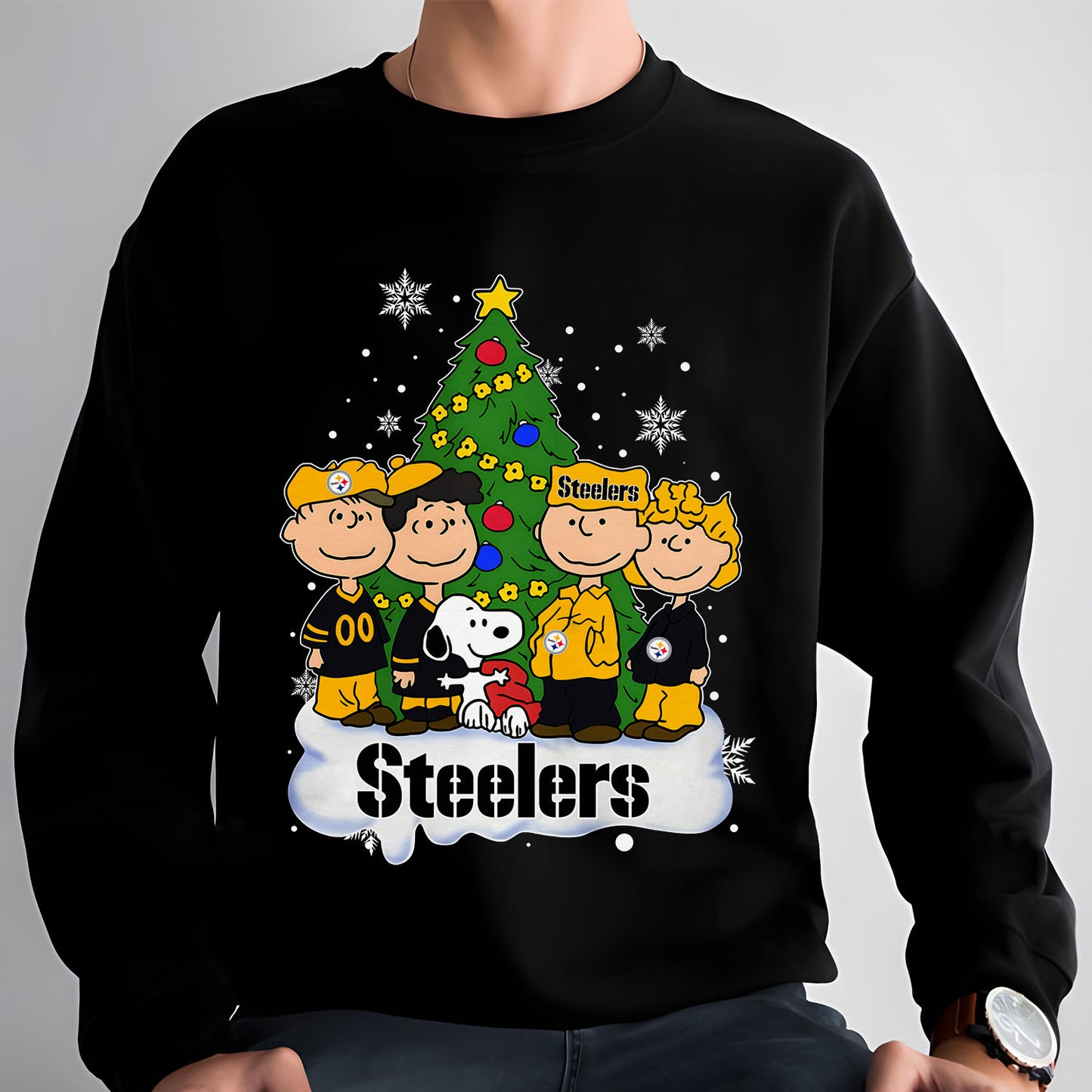 PIT x NFL Peanuts Snoopy And Friends Christmas Tree 2D Shirt DatND DVT