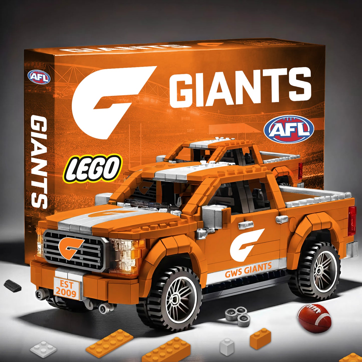 PREMIUM AFL X GWS 3D RACING TRUCK BUILDING BLOCK SET TOY NDT NHM