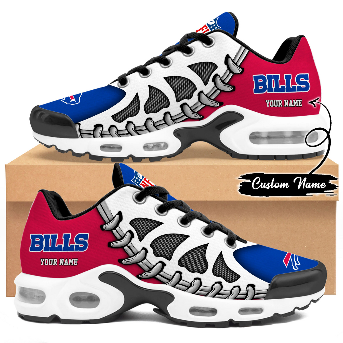 Premium NFL BUF Spine Rush Air Max Sneaker V4 NMD  TTV