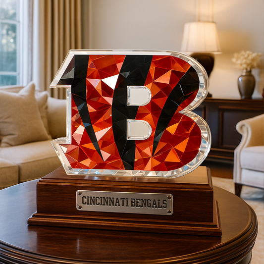 Premium NFL CIN Crystal Style Desktop Ornament V1 NMD  TTV