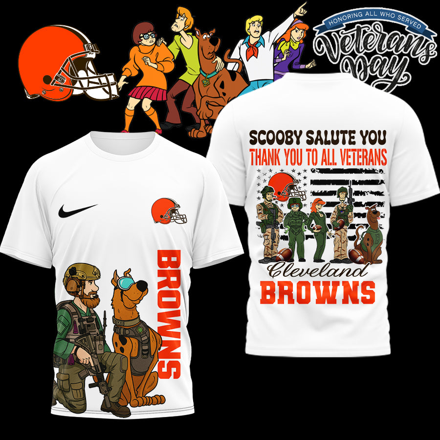 Premium NFL CLE x SCO Salute Veterans T-shirt V15 NMD NHM