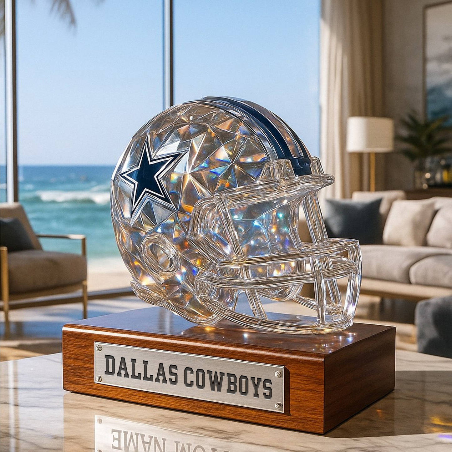 Premium NFL DAL Crystal Style Desktop Ornament V1 NMD  TTV