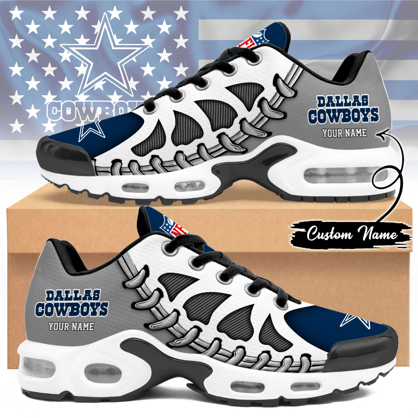 Premium NFL DAL Spine Rush Air Max Sneaker V4 NMD  TTV