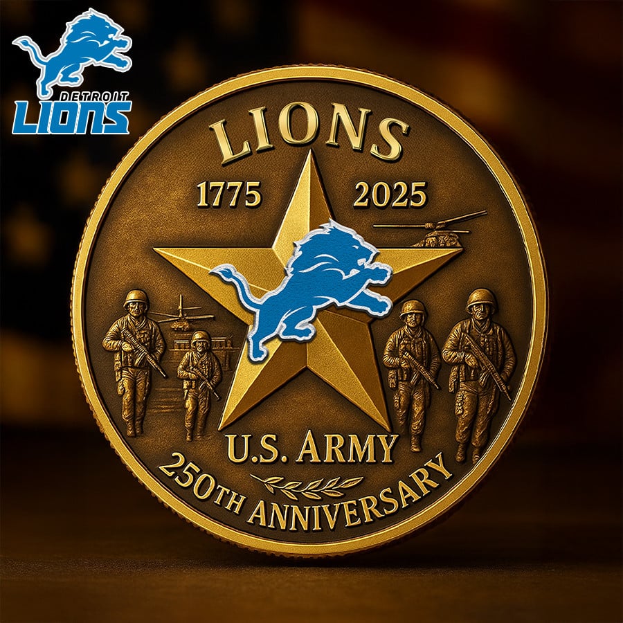 Premium NFL DET U.S Army Anniversary Coin V1 NMD NHM