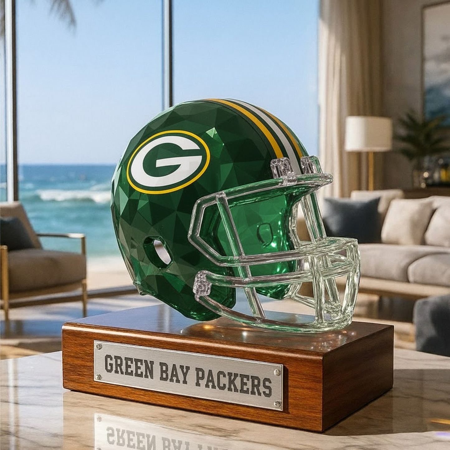 Premium NFL GB Crystal Style Desktop Ornament V1 NMD  TTV