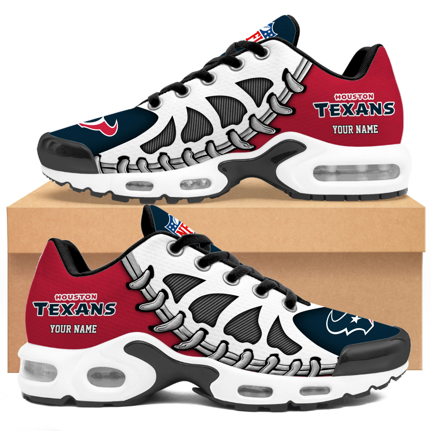 Premium NFL HOU Spine Rush Air Max Sneaker V4 NMD  TTV