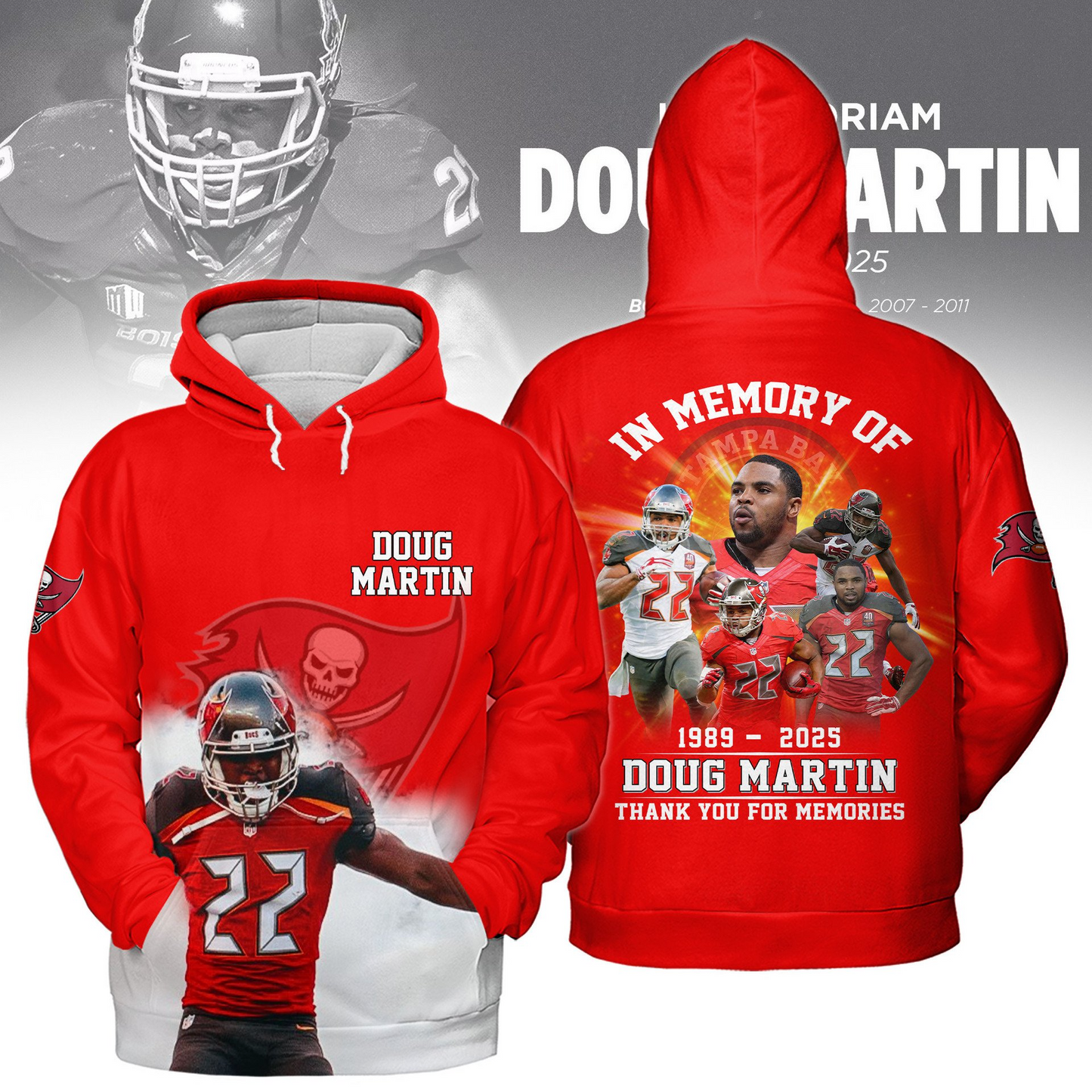 Premium NFL In Memory Of Doug Martin T-Shirt  V1 NMD TTV