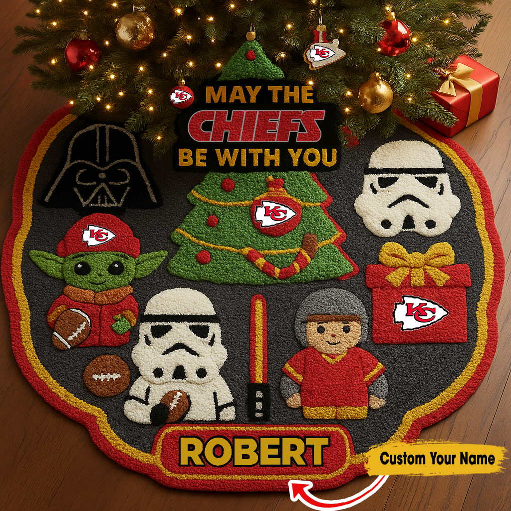 Premium NFL KC x STW Christmas Tree Skirt V1 NMD TTV