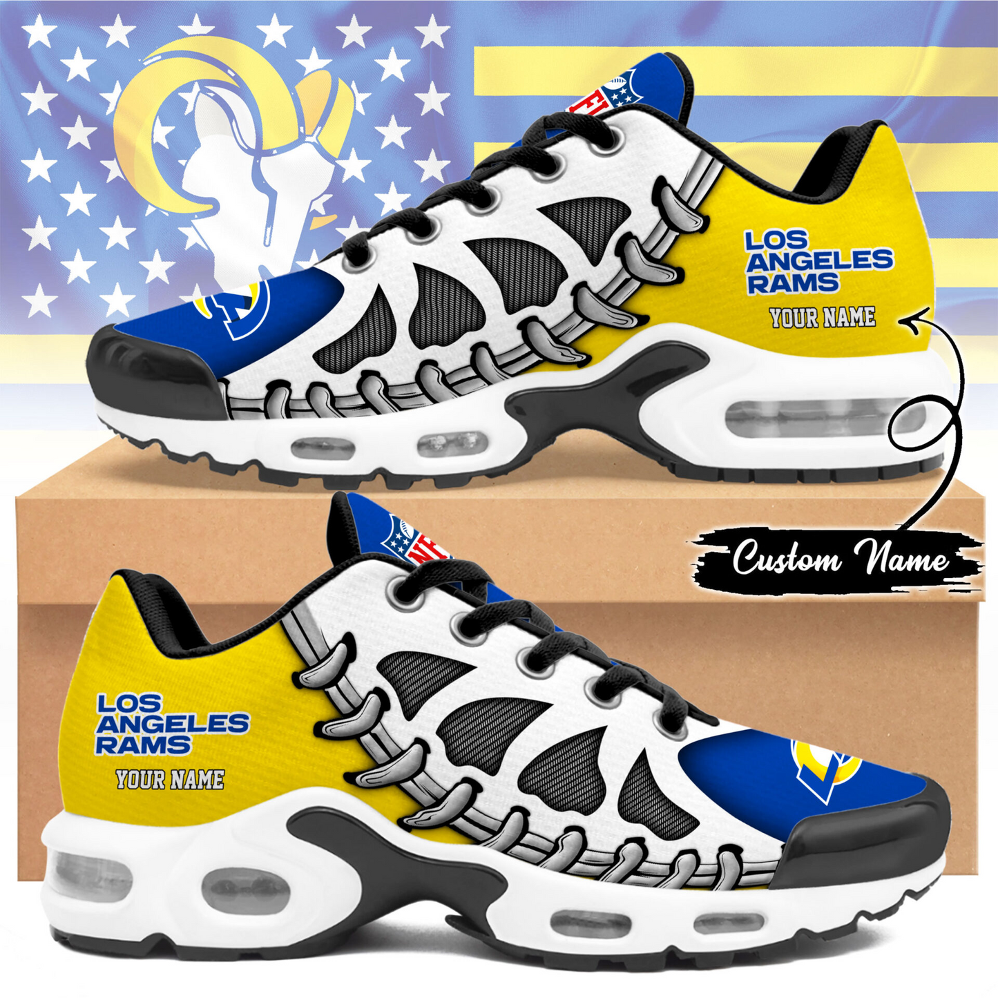 Premium NFL LAR Spine Rush Air Max Sneaker V4 NMD  TTV