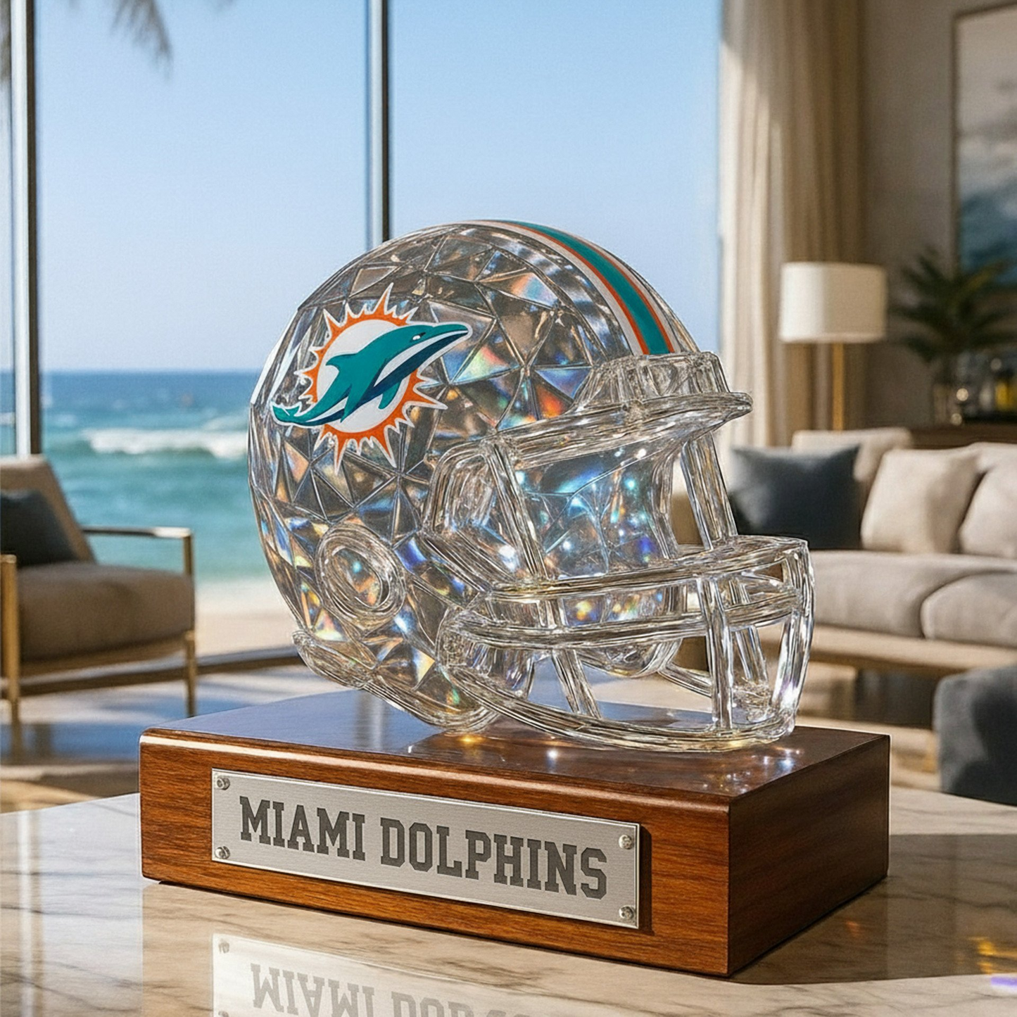 Premium NFL MIA Crystal Style Desktop Ornament V1 NMD  TTV