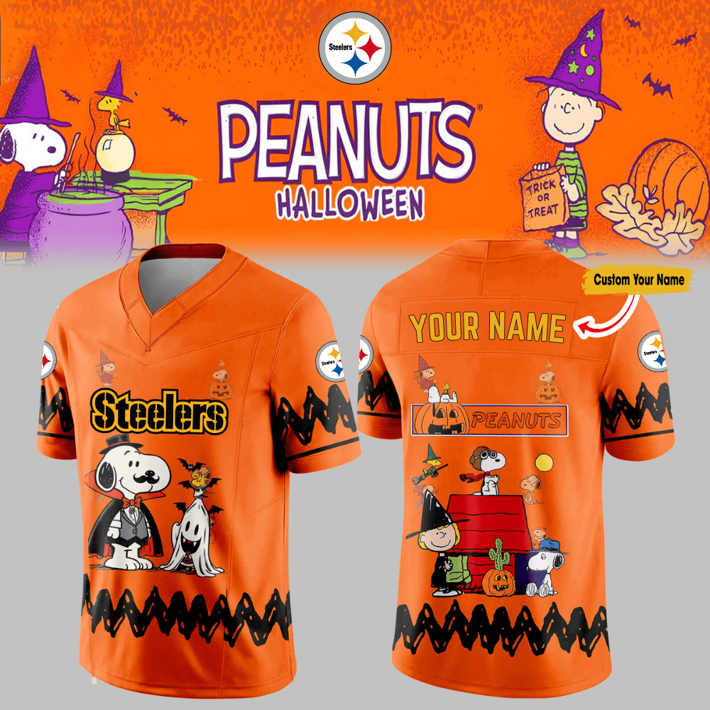 Premium NFL PIT x PEA Halloween V-neck Short Sleeve Jersey V1 NMD TTV