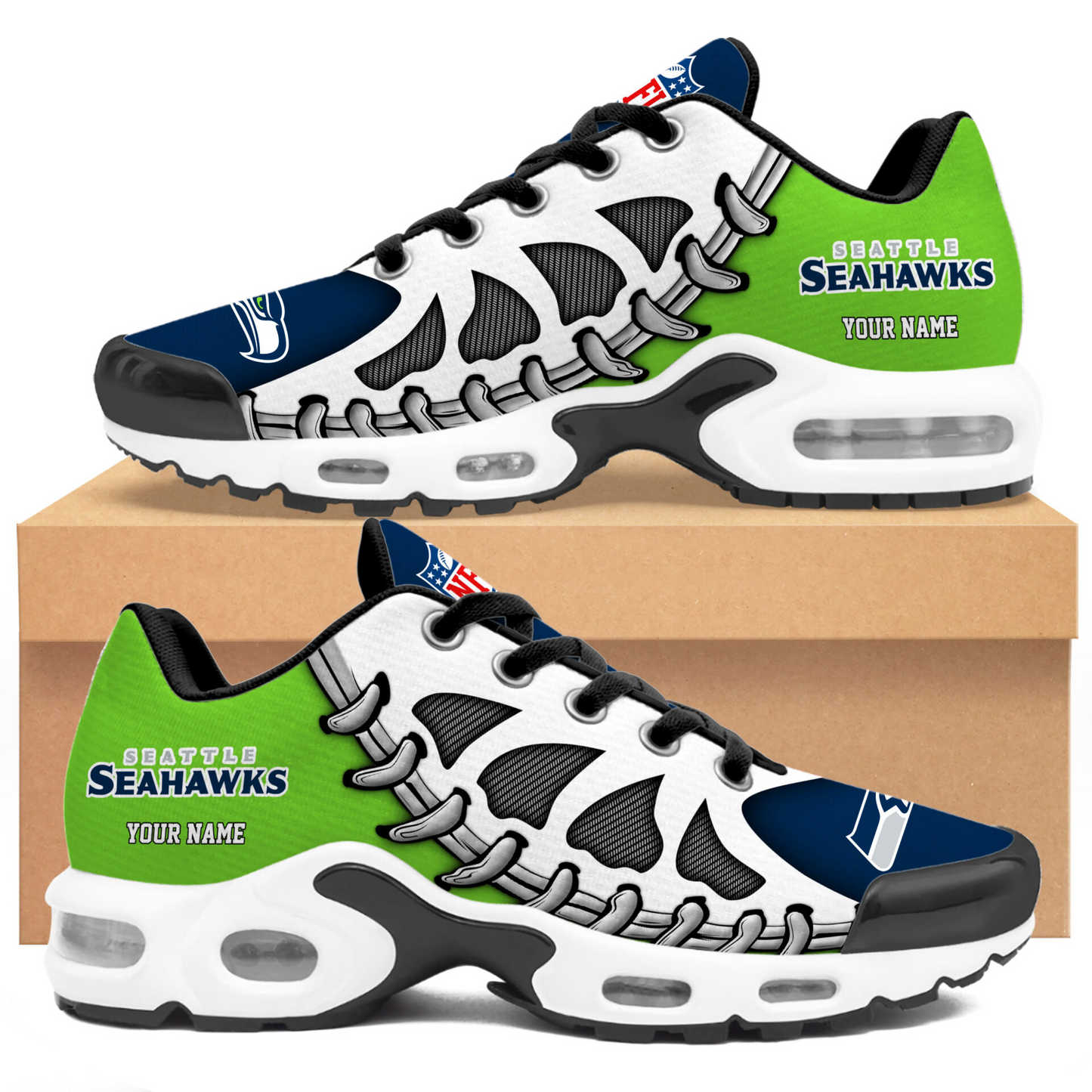 Premium NFL SEA Spine Rush Air Max Sneaker V4 NMD  TTV