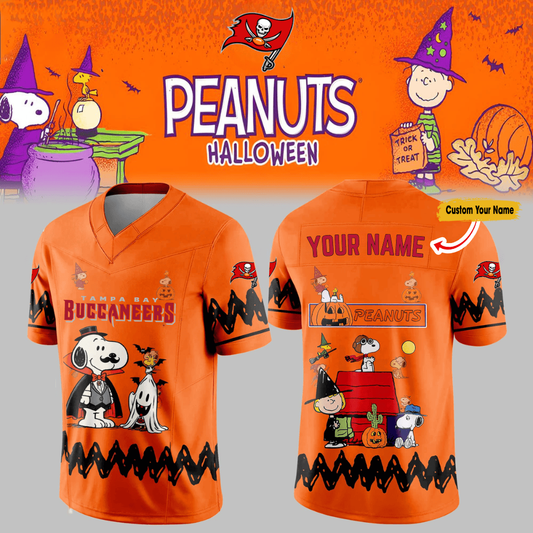 Premium NFL TB x PEA Halloween V-neck Short Sleeve Jersey V1 NMD TTV