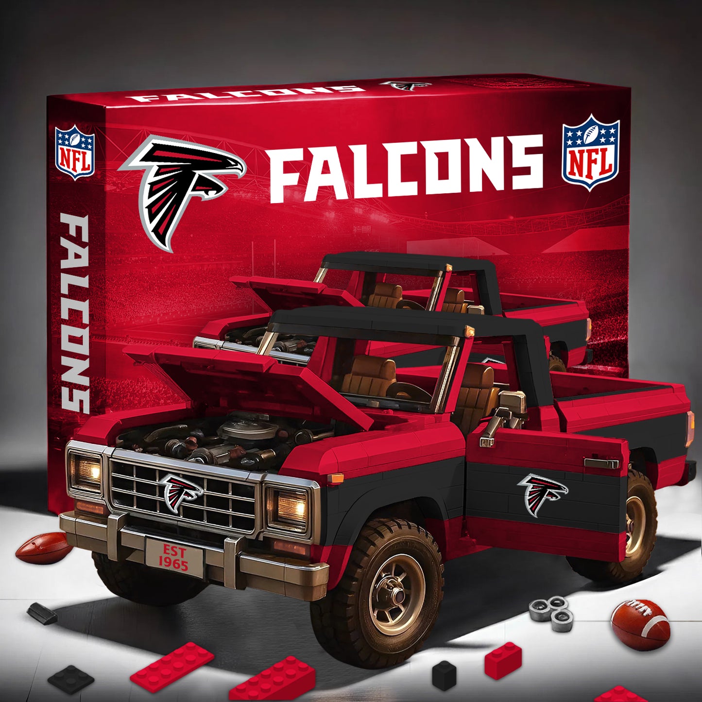 PREMIUM NFL X ATL 3D Building Blocks Truck Ford Car Model Set NDT NHM