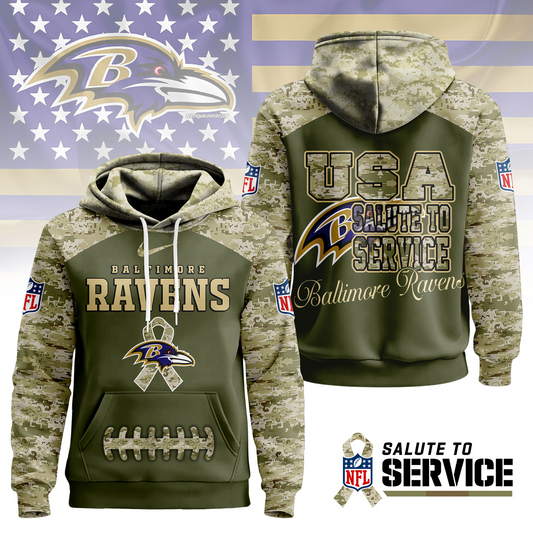 Premium NFL x BAL Salute To Service Camo Hoodie NDT TDT