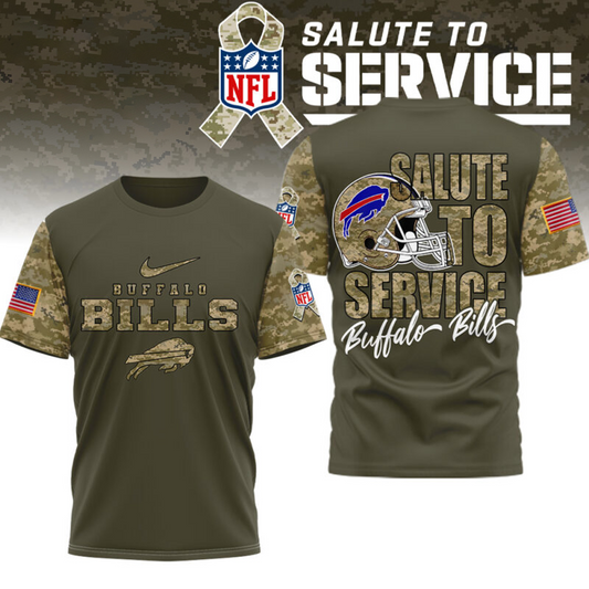 Premium NFL x BUF Salute To Service T-shirt NDT TDT