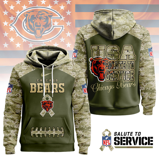 Premium NFL x CHI Salute To Service Camo Hoodie NDT TDT