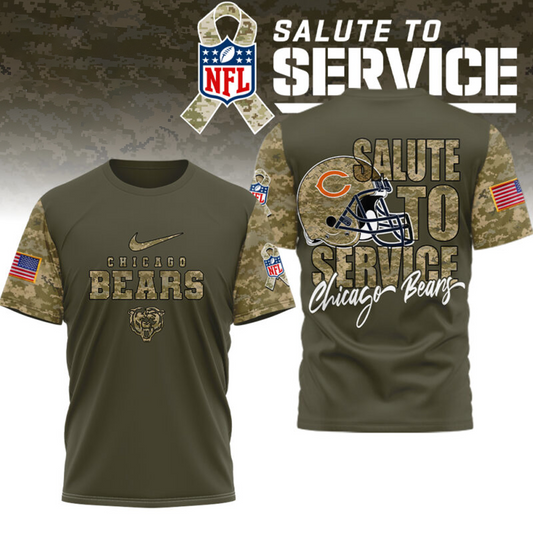 Premium NFL x CHI Salute To Service T-shirt NDT TDT