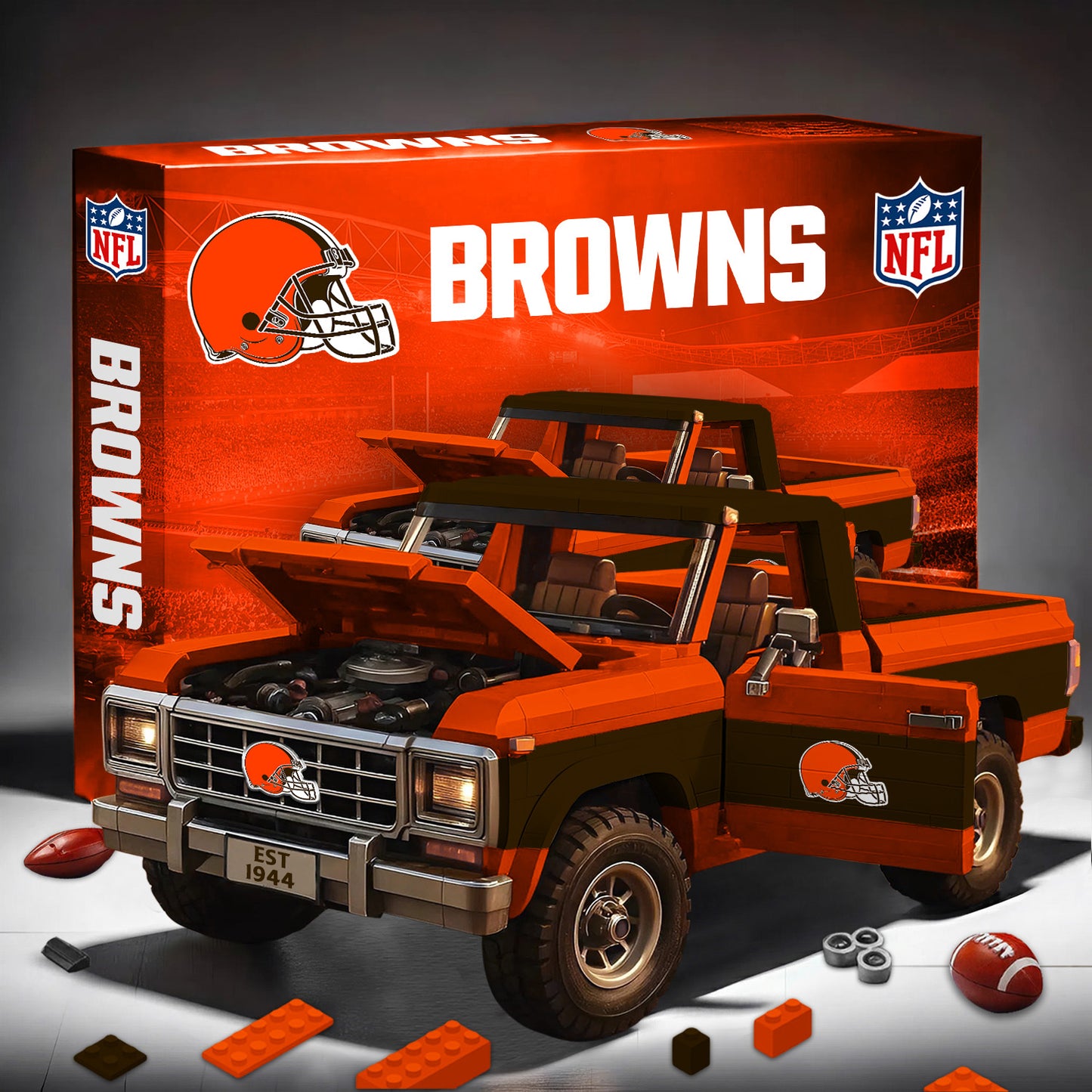 PREMIUM NFL X CLE 3D Building Blocks Truck Ford Car Model Set NDT NHM