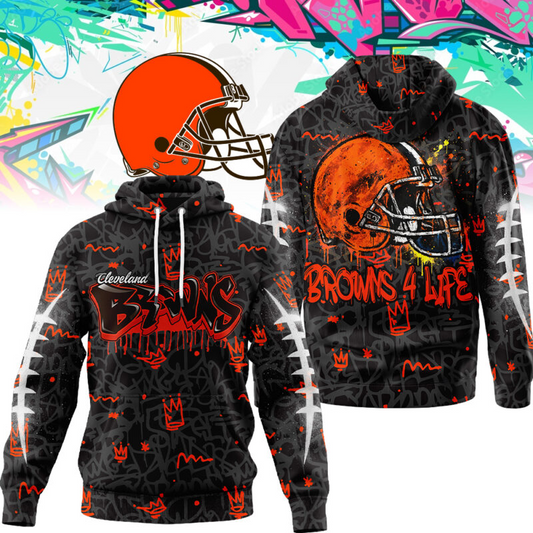 Premium NFL X CLEVER  Special Graffiti My Team 4 Life Hoodie NDT TDT
