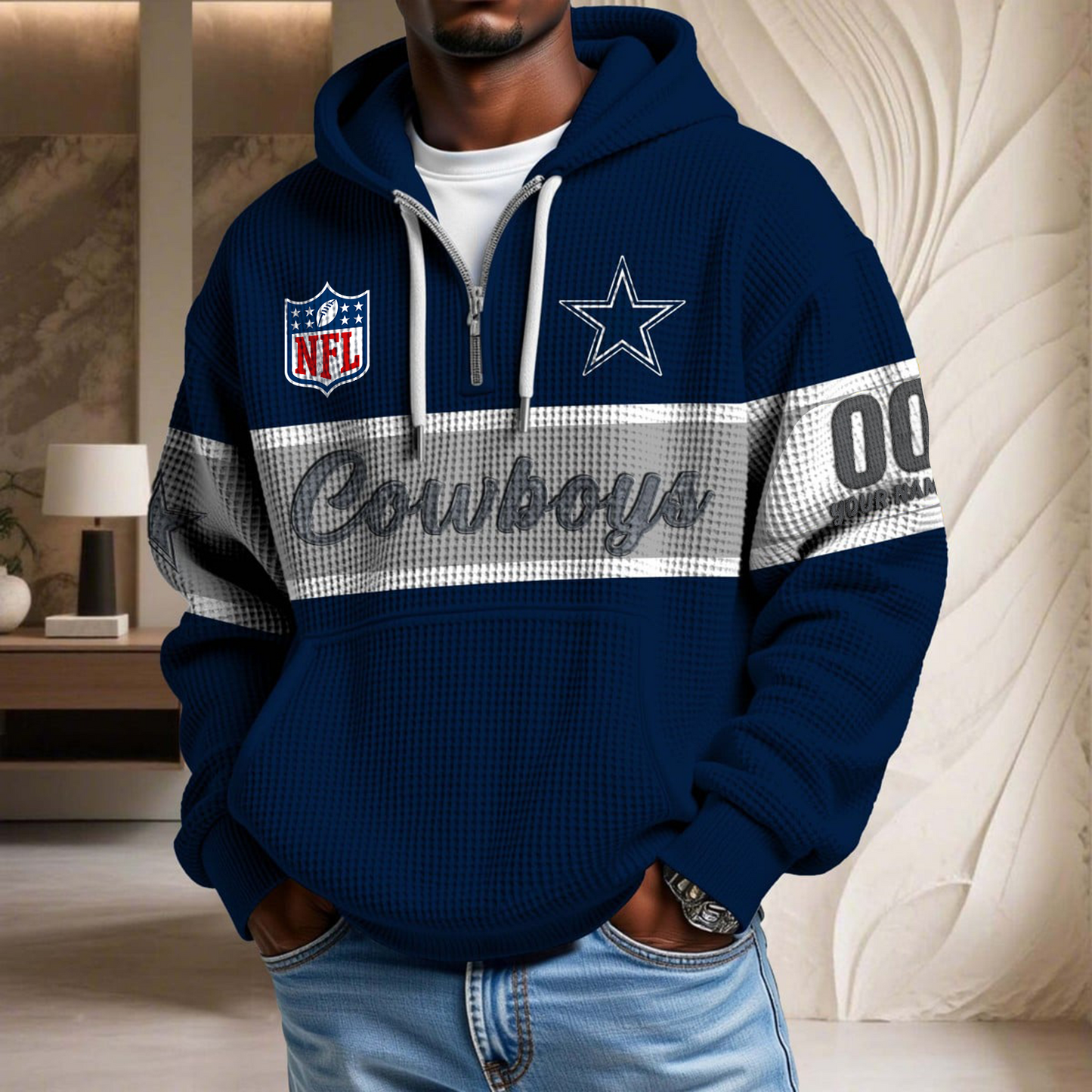 Premium NFL x DAL Waffle Half Zip Hoodie DATND TANTD