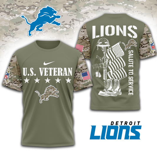 Premium NFL x DET Salute To Service 3D Shirt DATND TANTD