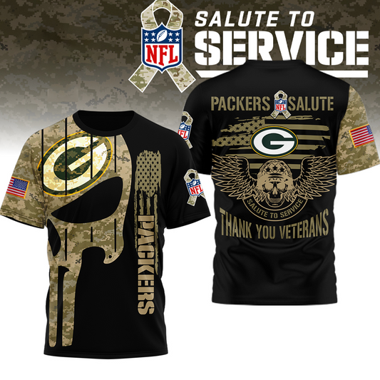 Premium NFL x GB Thank you Veterans 3D Shirt NDT TDT