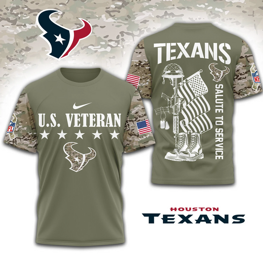 Premium NFL x HOU Salute To Service 3D Shirt DATND TANTD
