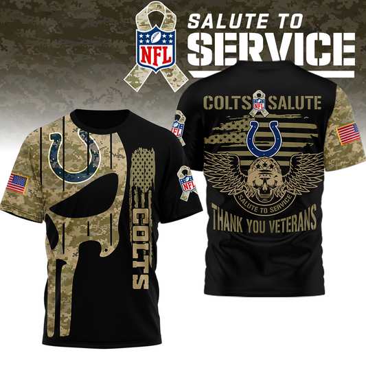 Premium NFL x IND Thank you Veterans 3D Shirt NDT TDT