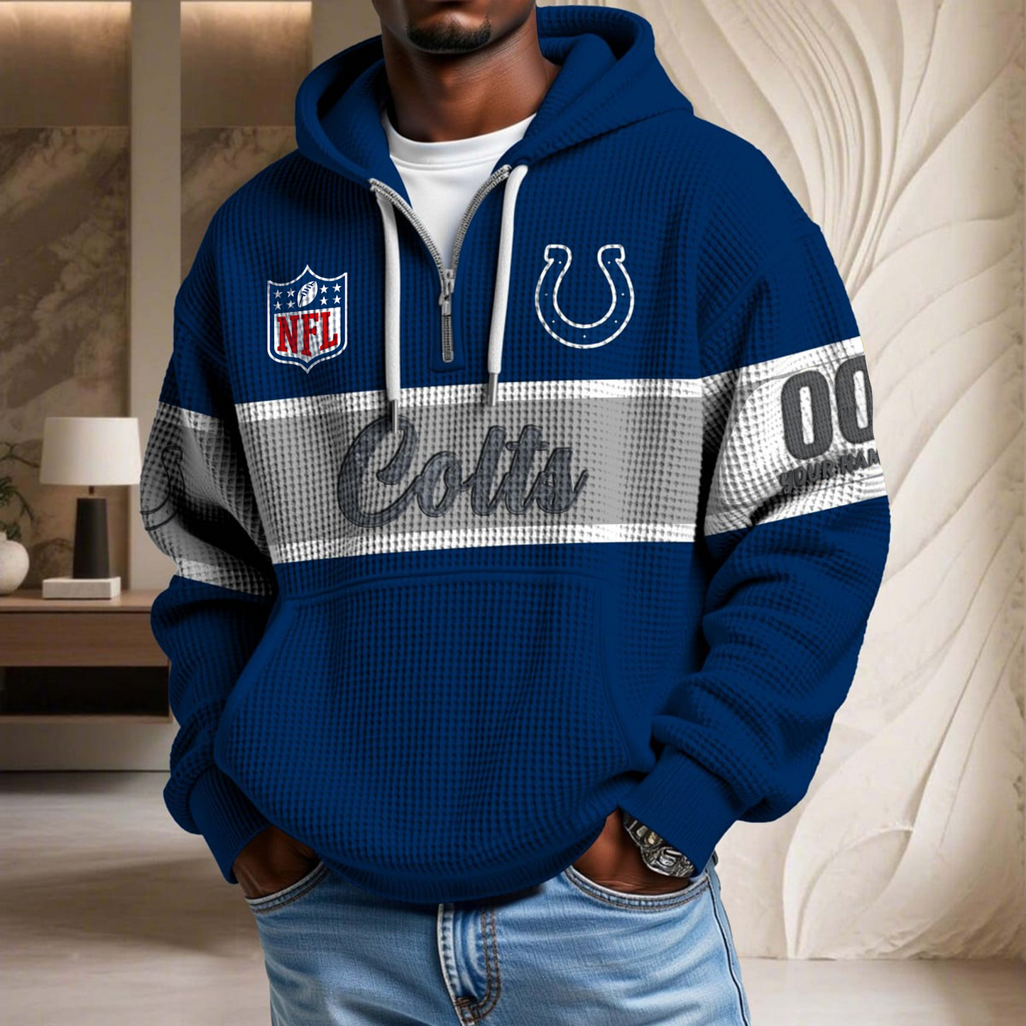 Premium NFL x IND Waffle Half Zip Hoodie DATND TANTD