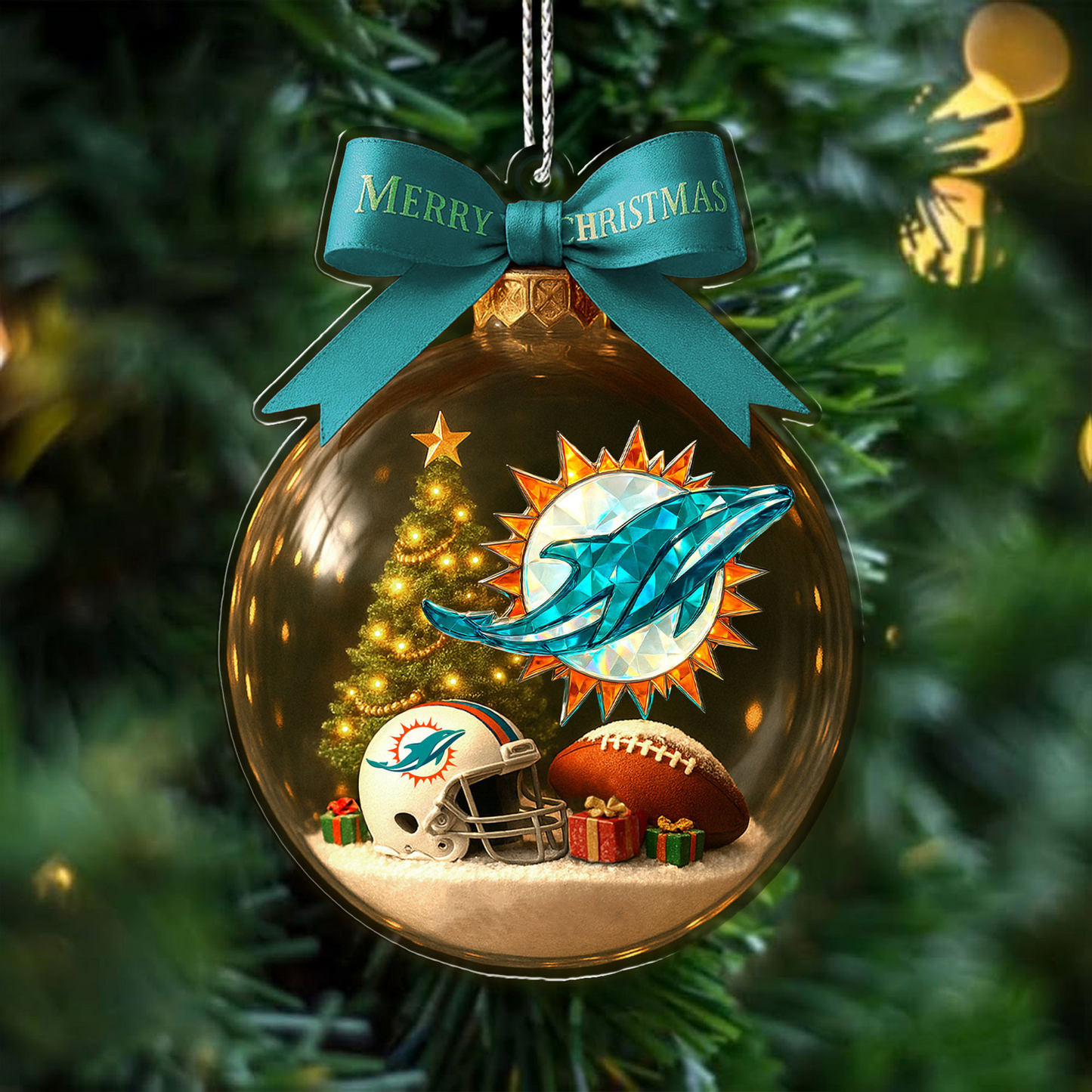 Premium NFL X MIA Christmas Ornaments NDT TDT