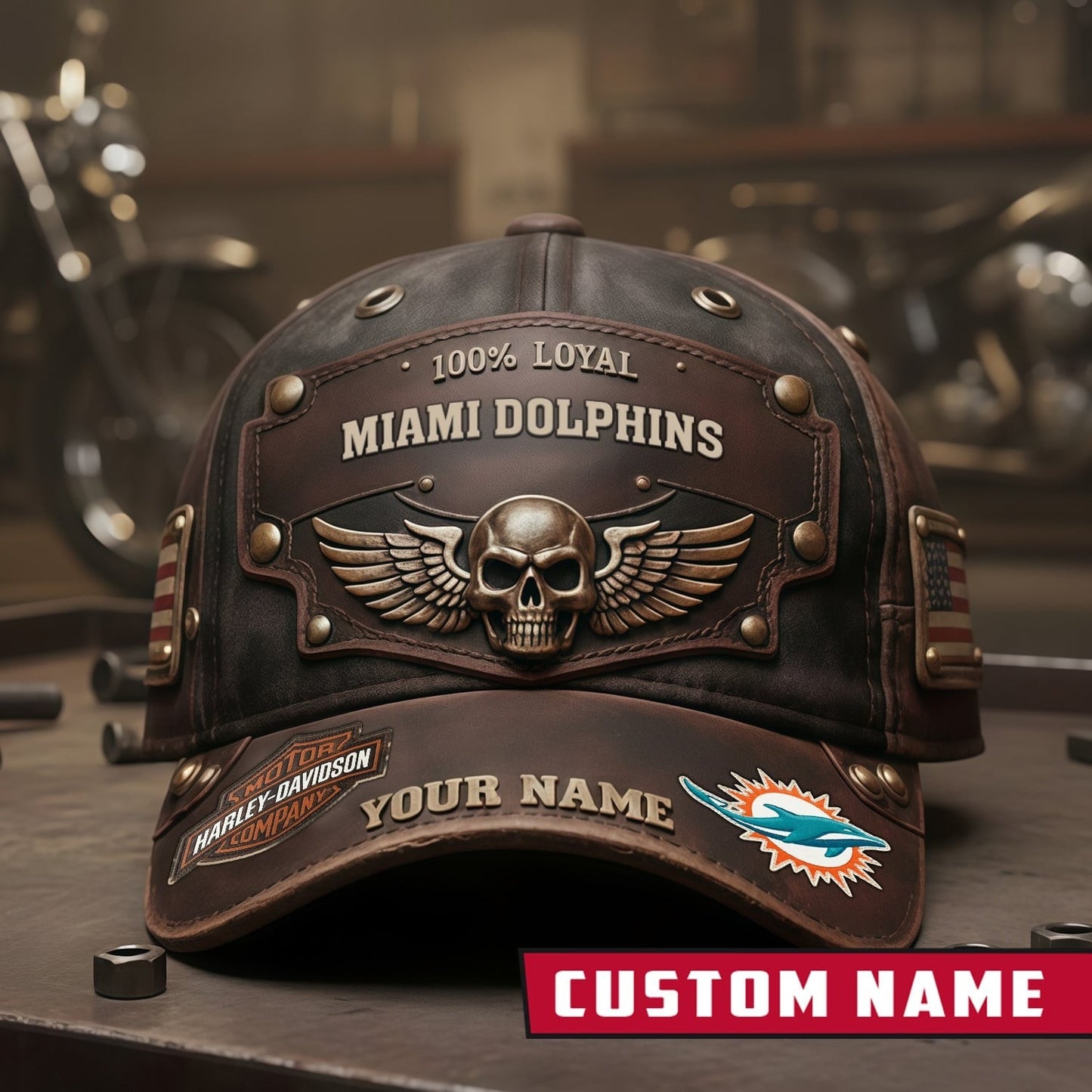 Premium NFL X MIA Harley-Davi Vintage Cap NDT NHM