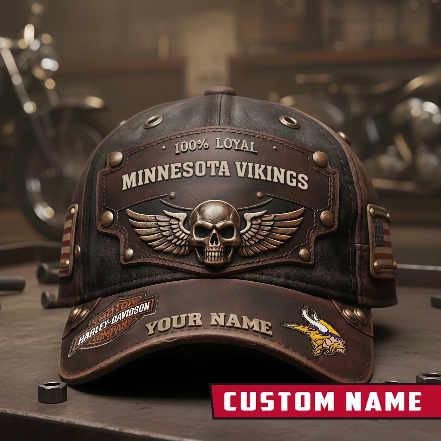 Premium NFL X MIN Harley-Davi Vintage Cap NDT NHM