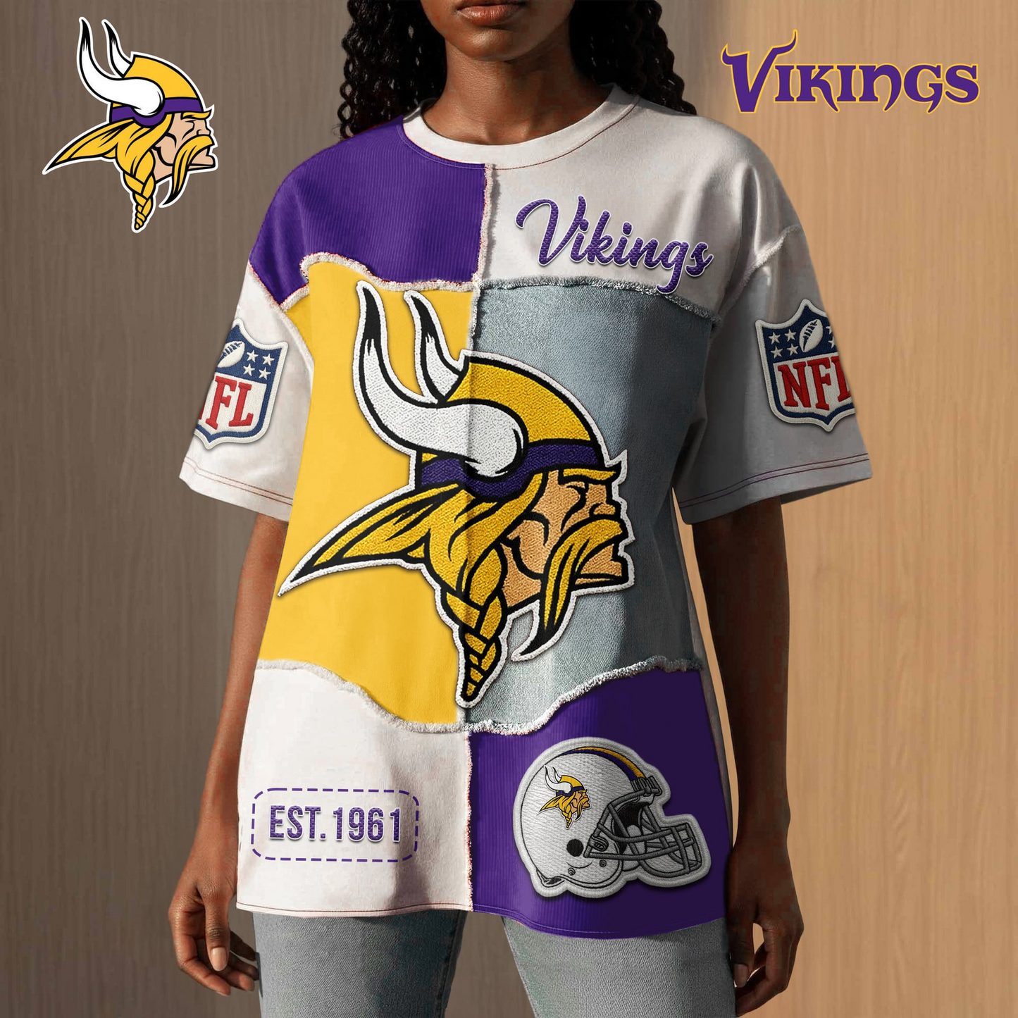 Premium NFL X MV Patchwork Vintage T-Shirt NDT NQK