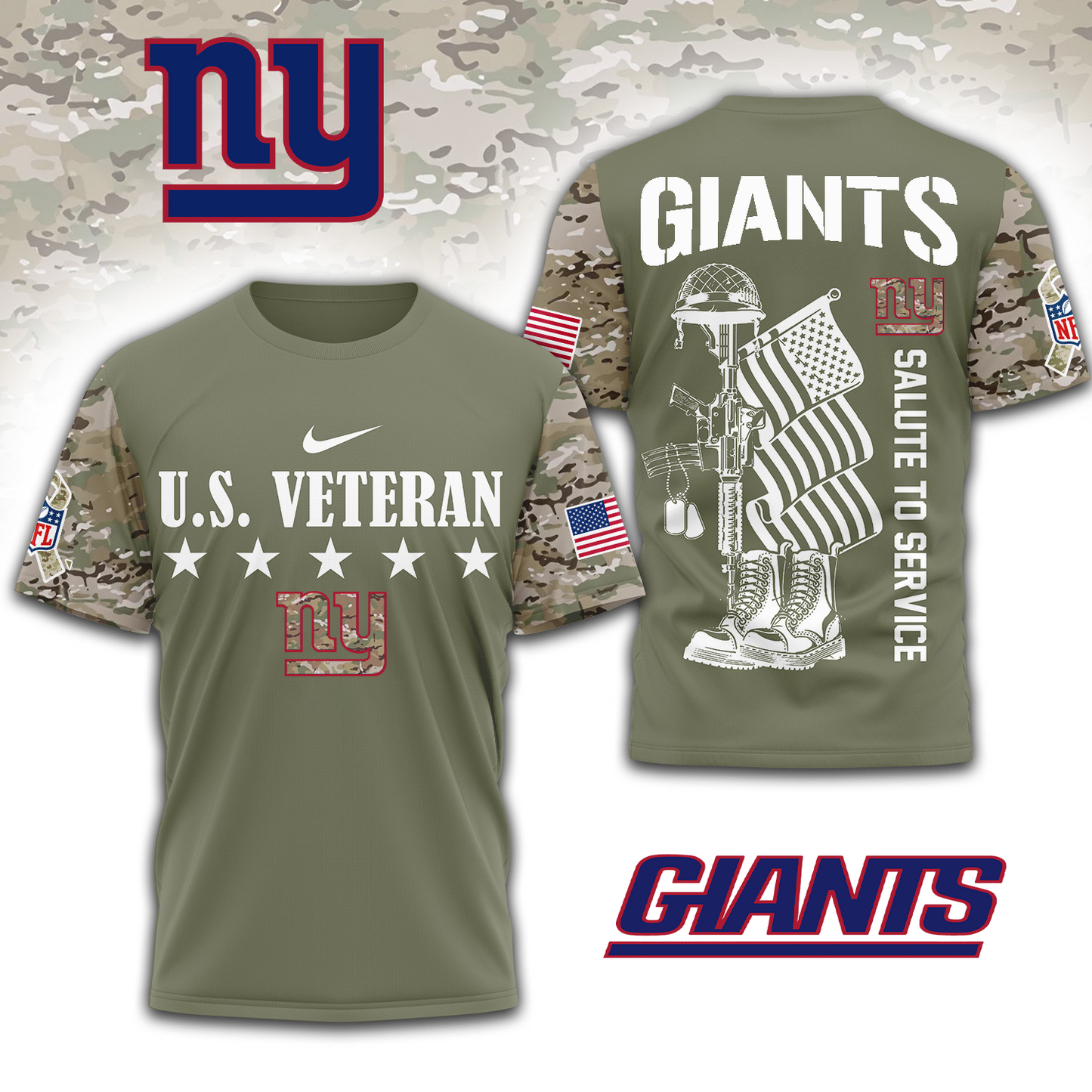 Premium NFL x NYG Salute To Service 3D Shirt DATND TANTD