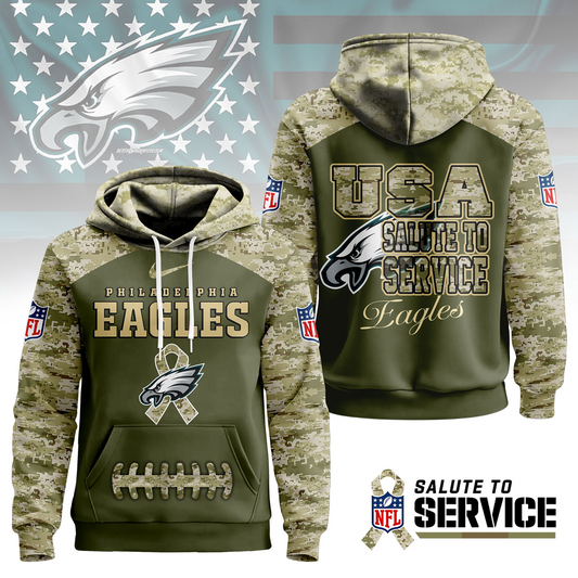 Premium NFL x PHI Salute To Service Camo Hoodie NDT TDT