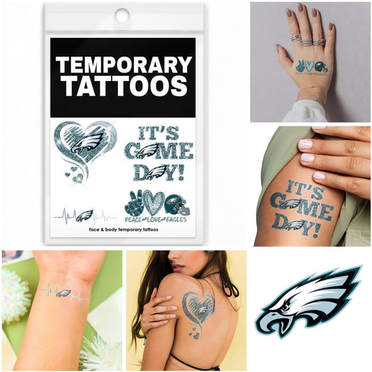 Premium NFL x PHI Temporary Tattoos NDT NHM