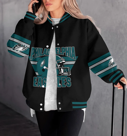 PREMIUM NFL X PHIL Women's Long Pass Full- Snap Casual Jacket NDT TDT