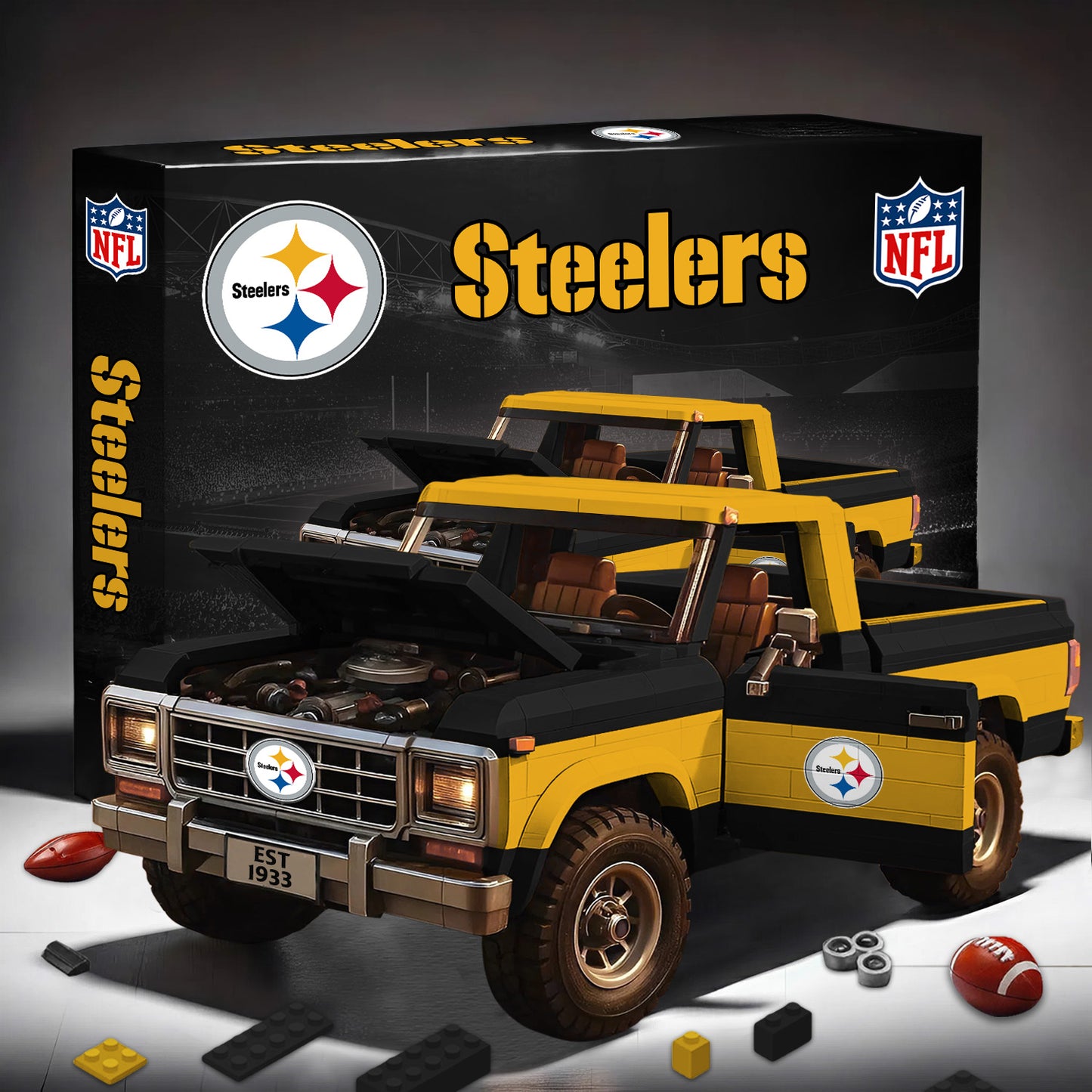 PREMIUM NFL X PIT 3D Building Blocks Truck Ford Car Model Set NDT NHM